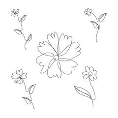 flower one line drawing vector good for your project.