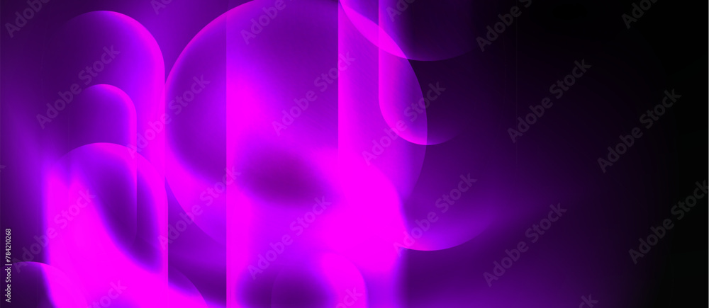 Poster A purple light is casting a vibrant hue on the dark backdrop, creating an electric blue glow in the water. The magenta pattern forms intricate circles in the gasfilled atmosphere