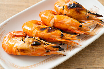 grilled river prawns or shrimps