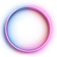 A vivid neon frame in a smooth gradient of pink to blue glowing intensely on a clean