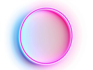 A sleek oval neon frame transitioning smoothly from a deep magenta to a bright cyan