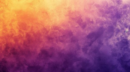 Create a visually striking banner with a seamless purple to orange gradient, simulating the dynamic sky at dusk. Apply a blurred, AI Generative