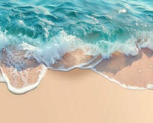 A frame of crystal-clear water waves curling around the edges of a luxury cruise travel brochure