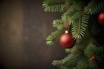 Christmas tree branches background Generative AI