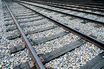 Foto op Plexiglas Part of vintage railroad tracks © xy