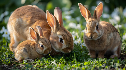 Obraz premium bunny Easter fluffy baby rabbit or new born rabbit. baby cute rabbit or new born adorable bunny. Easter Bunny. Symbol of Easter day.