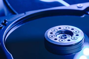 hdd. hard disk drive. computer electronic component. abstract technology background.
