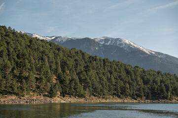 Fototapeta na wymiar Engolasters lake in the in the Pyrenees in Andorra