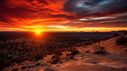 Fototapeta na wymiar sunset in the desert.