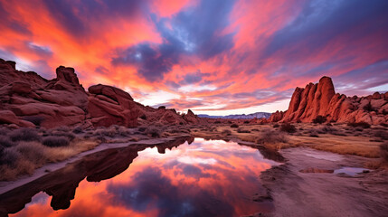 Fototapeta premium sunset in the desert.