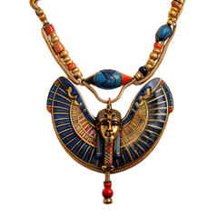 Menat Necklace Egypt Art object  isolated on transparent png.
