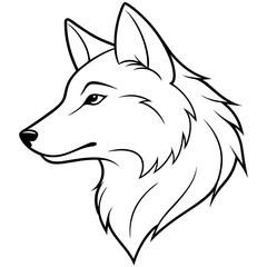        Wolf side head vector illustration.
