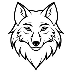        Wolf side head vector illustration.
