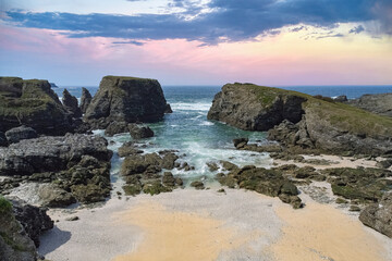 Belle-Ile in Brittany, seascape with rocks and cliffs on the Cote Sauvage
- 784218826