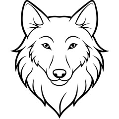        Wolf side head vector illustration.
