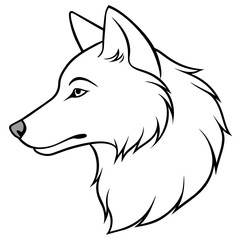        Wolf side head vector illustration.
