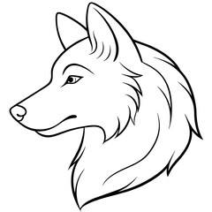        Wolf side head vector illustration.
