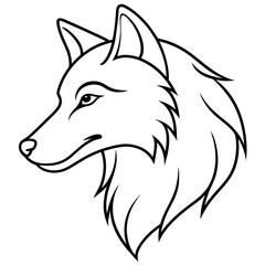 Obraz premium Wolf side head vector illustration. 