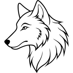 Naklejka premium Wolf side head vector illustration.