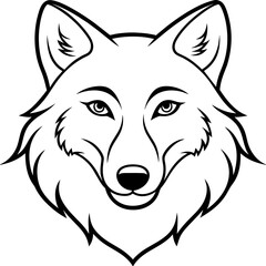        Wolf side head vector illustration.


     