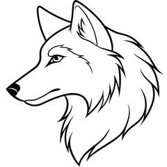        Wolf side head vector illustration.


     
