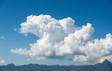 Landscape of blue sky and mountain