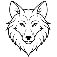        Wolf side head vector illustration.


     