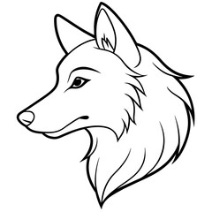       Wolf side head vector illustration.


     