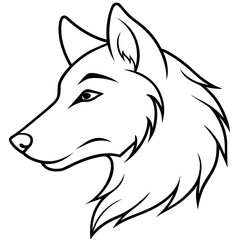        Wolf side head vector illustration.


     