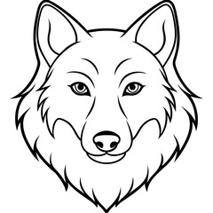        Wolf side head vector illustration.


     