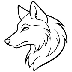 Fototapeta premium Wolf side head vector illustration.