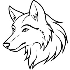        Wolf side head vector illustration.


     