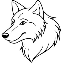        Wolf side head vector illustration.


     