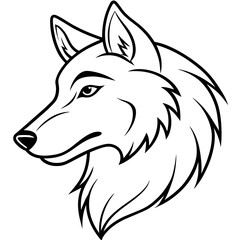        Wolf side head vector illustration.


     