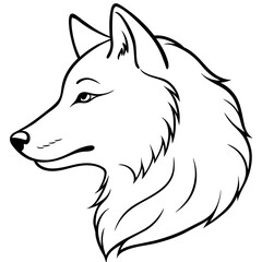        Wolf side head vector illustration.


     