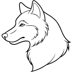        Wolf side head vector illustration.


     