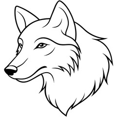        Wolf side head vector illustration.


     