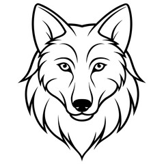        Wolf side head vector illustration.


     