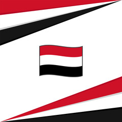 Yemen Flag Abstract Background Design Template. Yemen Independence Day Banner Social Media Post. Yemen Design