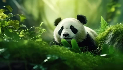 Poster A lonely panda lives in nature © terra.incognita