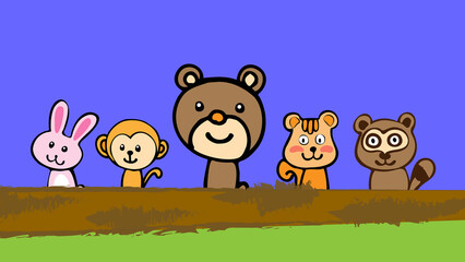 Hand drawn forest animal illustration