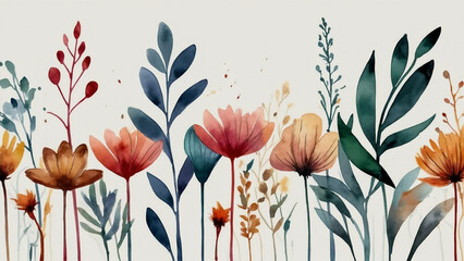 Hand painted watercolor floral pattern peach tones vector design in eps 10