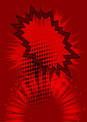 Red and black cartoon backdrop, comic book background. Retro vector comics pop art design.