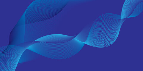 Vector Abstract crave wavy thin blend line on blue and white violet gradient Technology, data science, geometric border. Isolated on white wave element for dynamic smooth design background.
