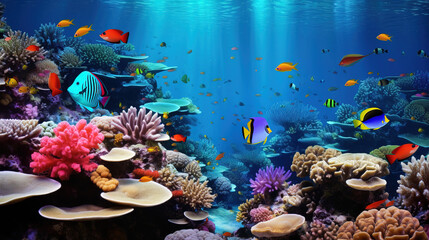 underwater scene of coral.