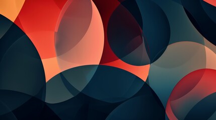 Abstract design of overlapping shapes in varying sizes and colors, crafting a layered depth effect - obrazy, fototapety, plakaty