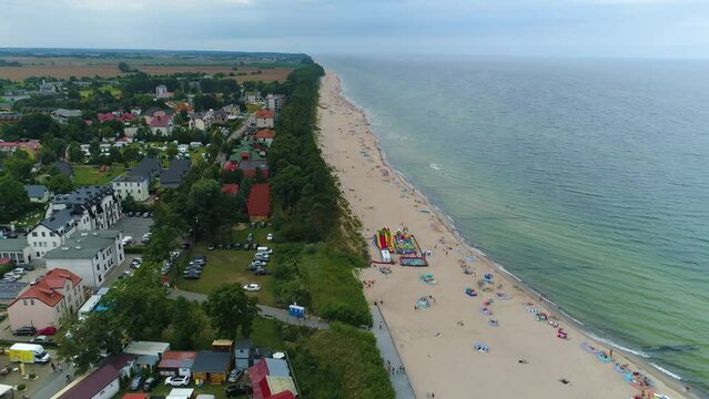 Beautiful Landscape Baltic Sea Beach Sarbinowo Morze Baltyckie Aerial Poland