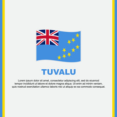 Tuvalu Flag Background Design Template. Tuvalu Independence Day Banner Social Media Post. Tuvalu Cartoon