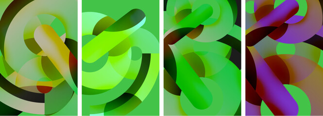 A collage of vibrant colored circles on a green background resembling a work of art. The circles are arranged in a pattern similar to a terrestrial plant, creating a visually engaging composition