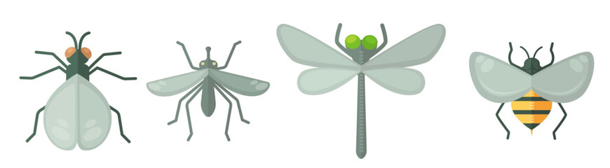 an Insect Silhouettes Vector Illustration - 784225007